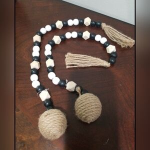 Rustic Beaded Garland with Tassels